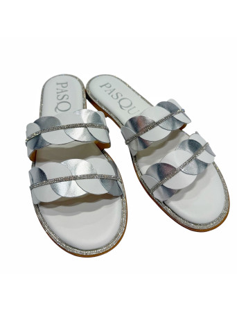 Босоніжки Pasquini 2958 bianco/argento
